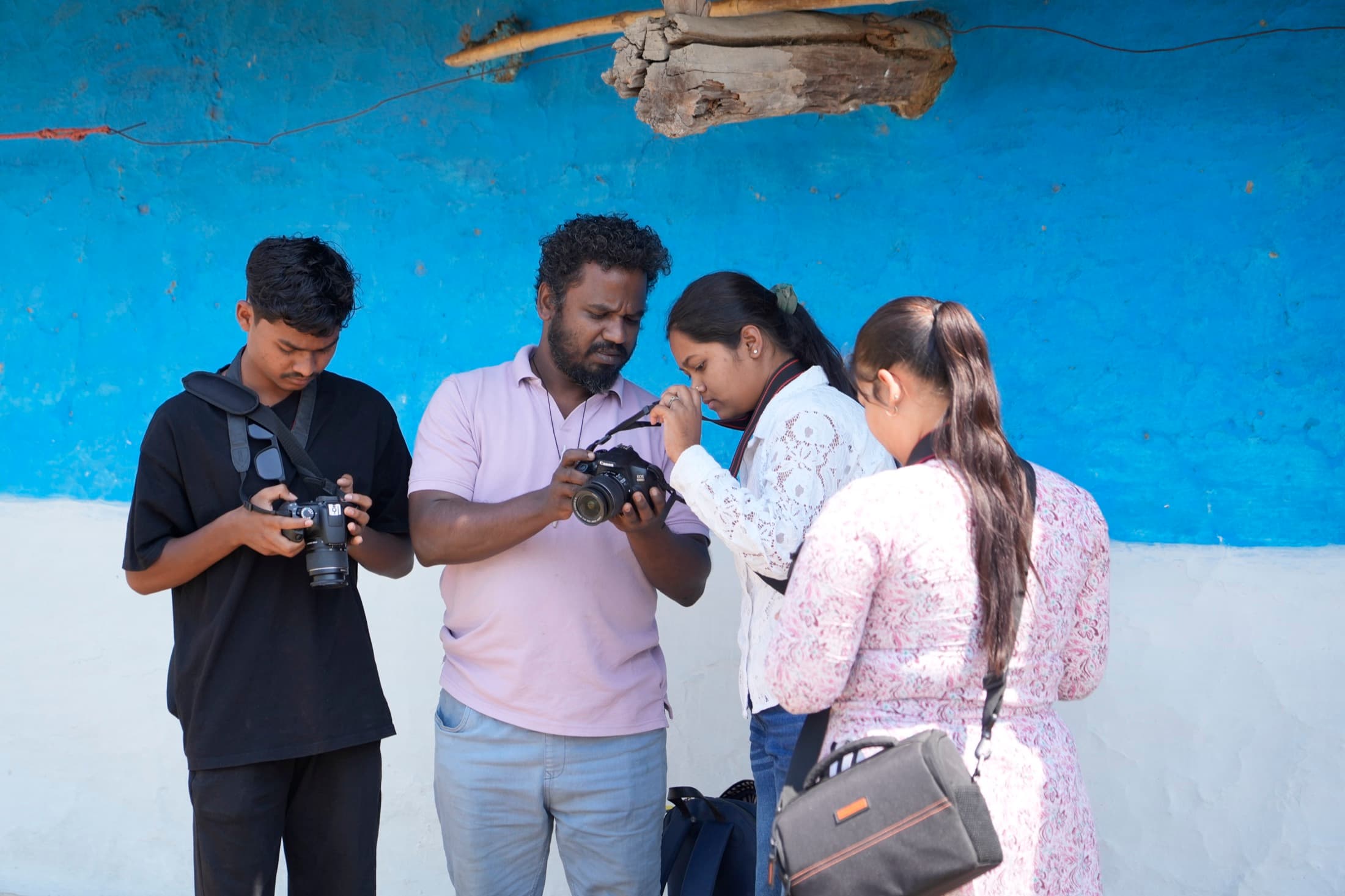 Workshop participant on camera